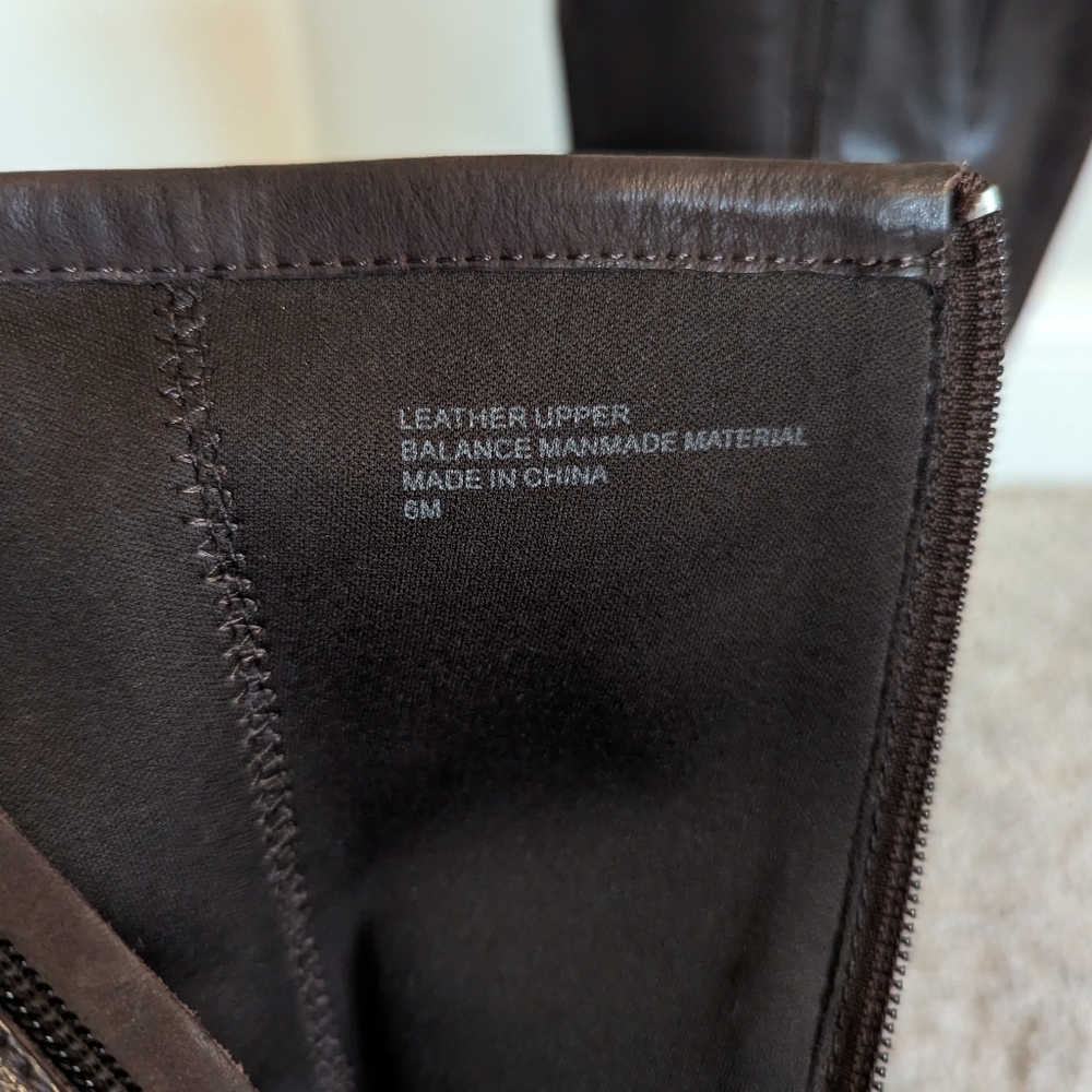 Coldwater Creek Brown Leather Tall Riding Boots sz 6 - Picture 4 of 8